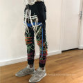 Fall Autumn 2020 Handmade Multi-Level Drawstring Bandage Running Sport Women′s Trousers & Pants Track Girls′ Pants